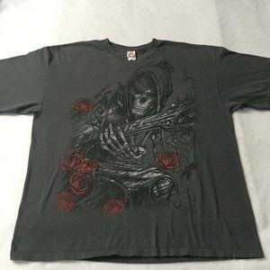 #92 Alstyle Apparel Roses Devil T-Shirt Men's 2XL guitar grim reaper skeleton